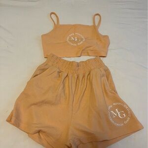 Missguided Peach Ribbed Top